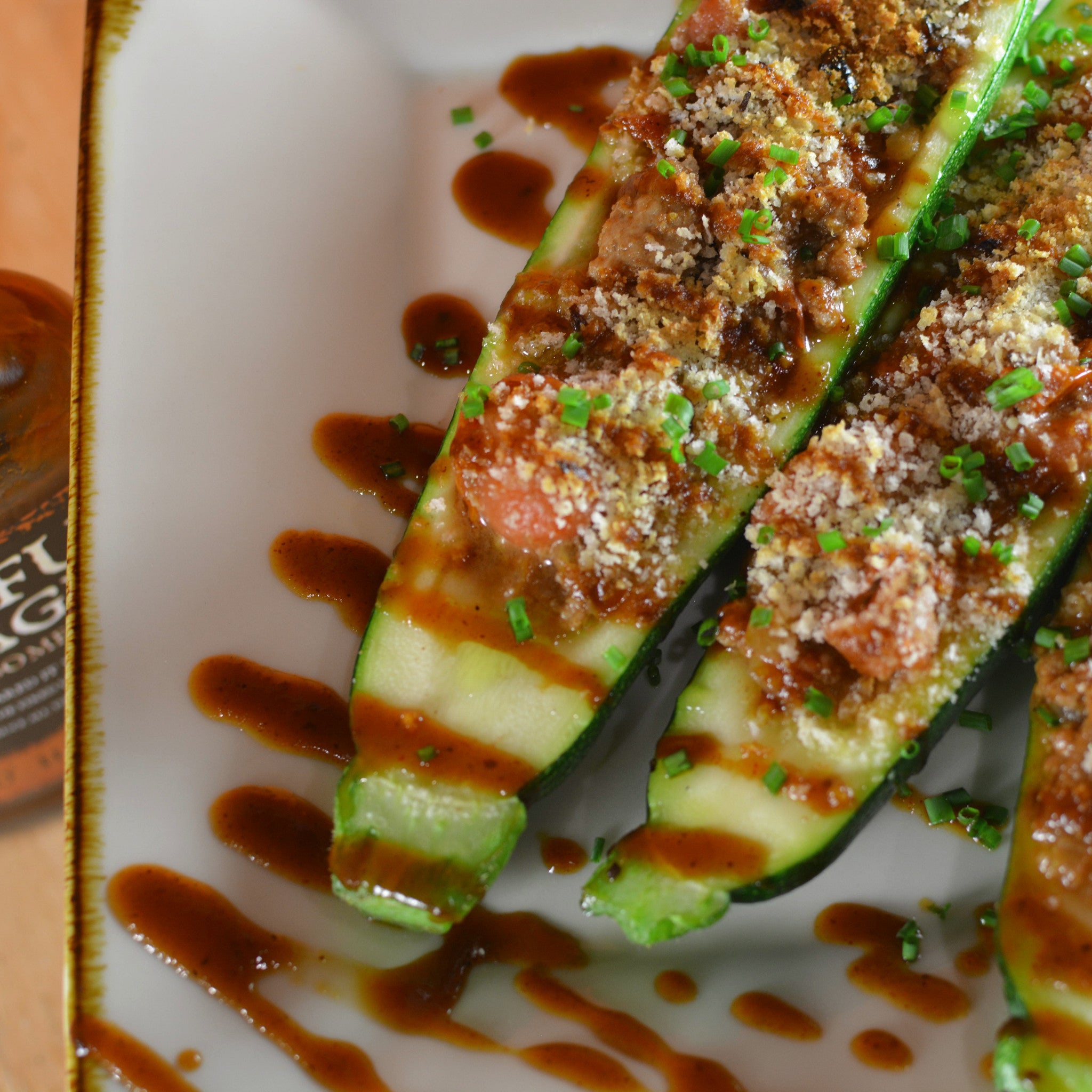 Turkey and Tomato Stuffed Zucchini Boats