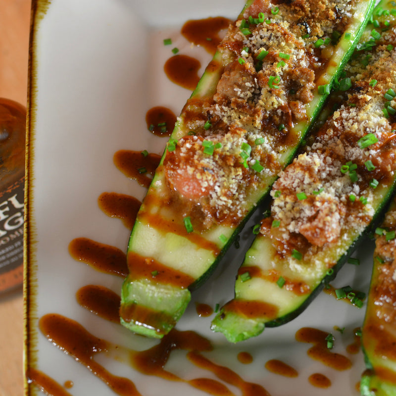 Turkey and Tomato Stuffed Zucchini Boats