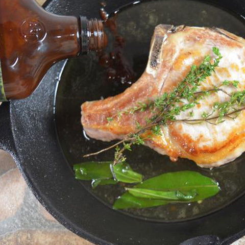BBQ Pork Chops with Roasted Corn Succotash