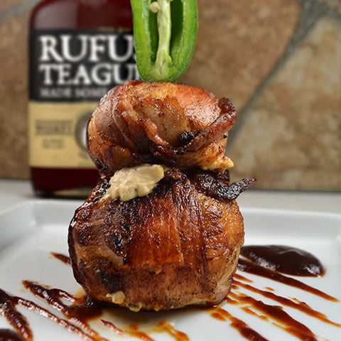 Bacon wrapped BBQ Jalapeno Chicken Bombs