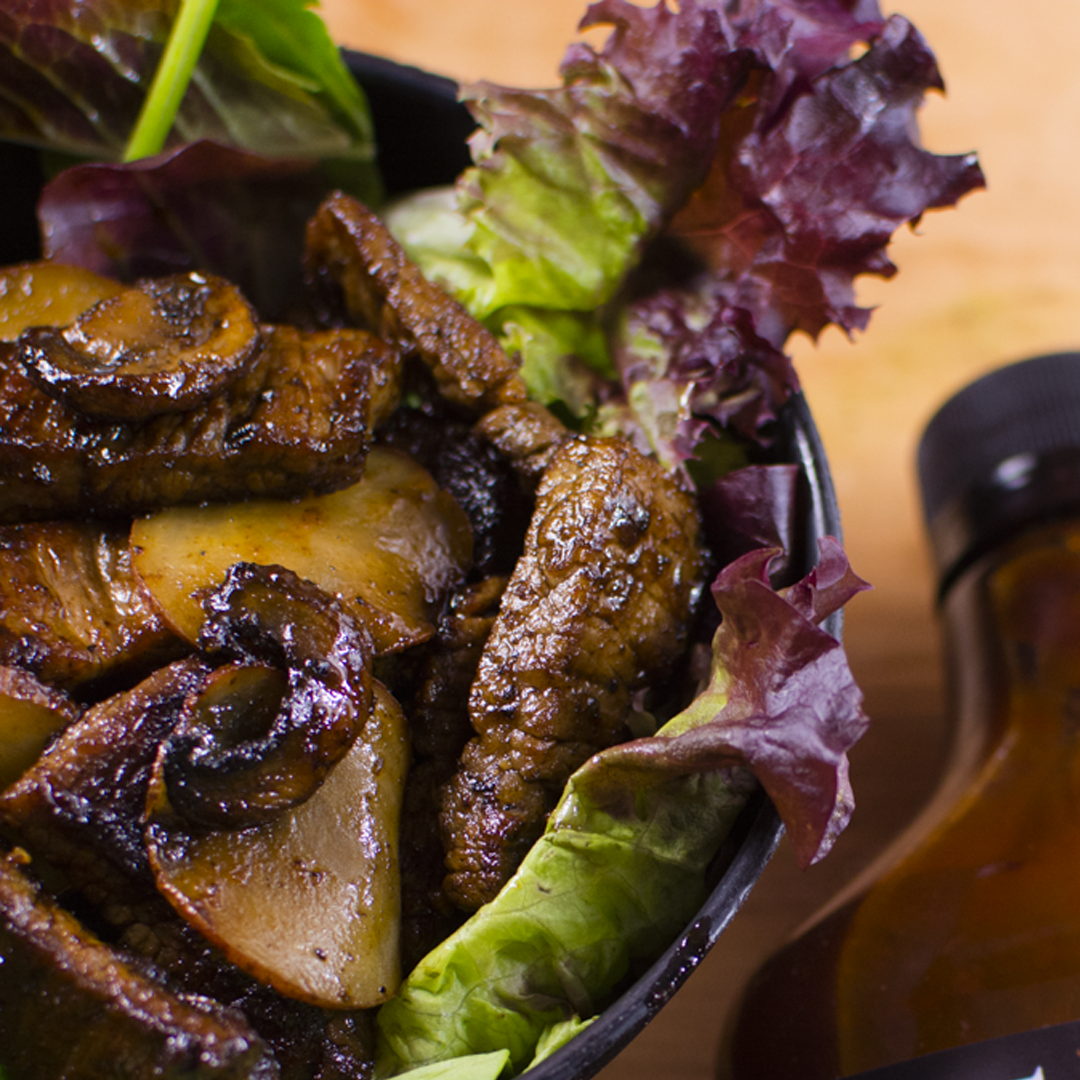 Steak, Mushroom and Potato BBQ Stirfry