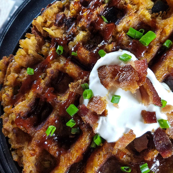 Loaded Baked Potato Waffles