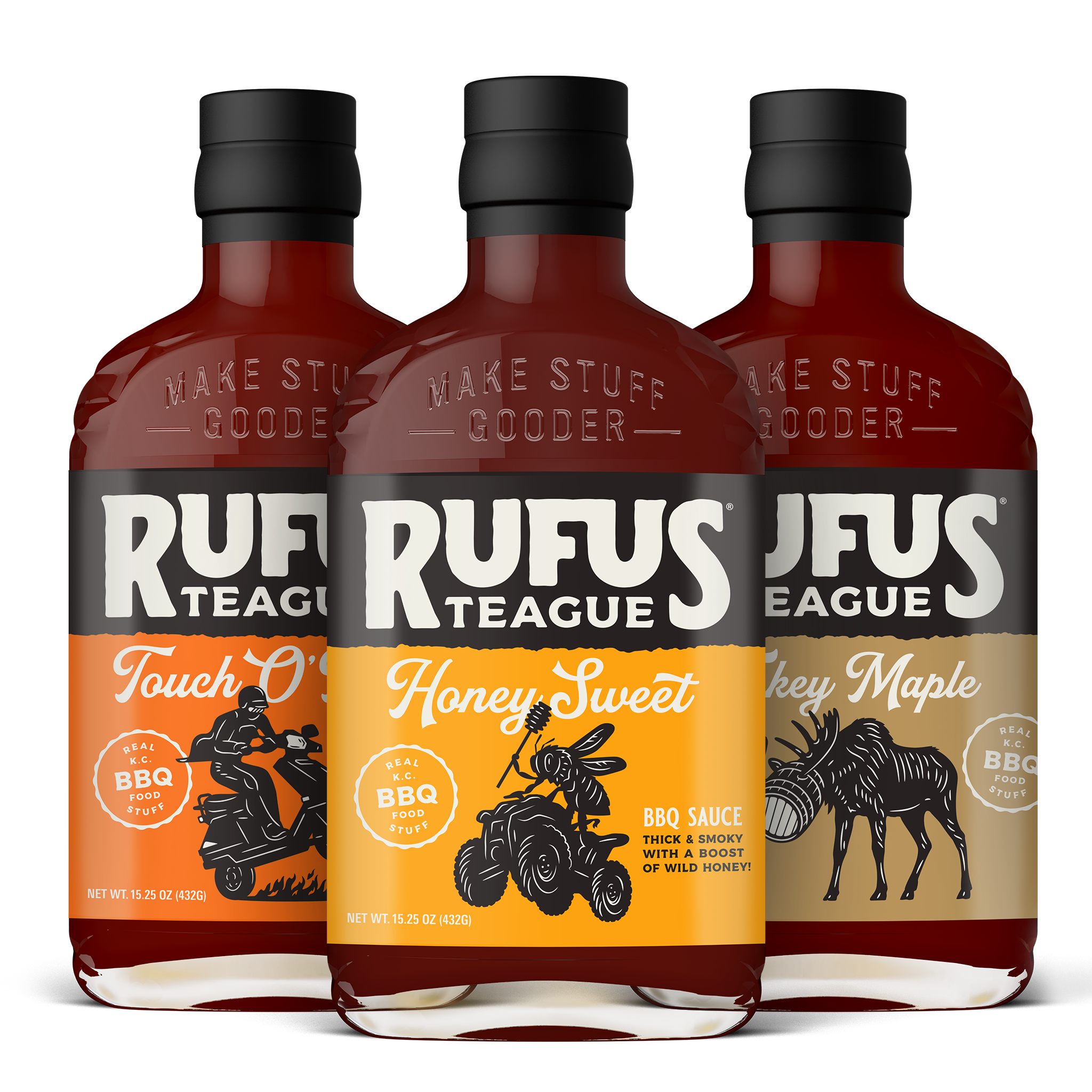 Big Rufus The BIG 3 BBQ Sauces – Kansas City BBQ Sampler | Rufus Teague