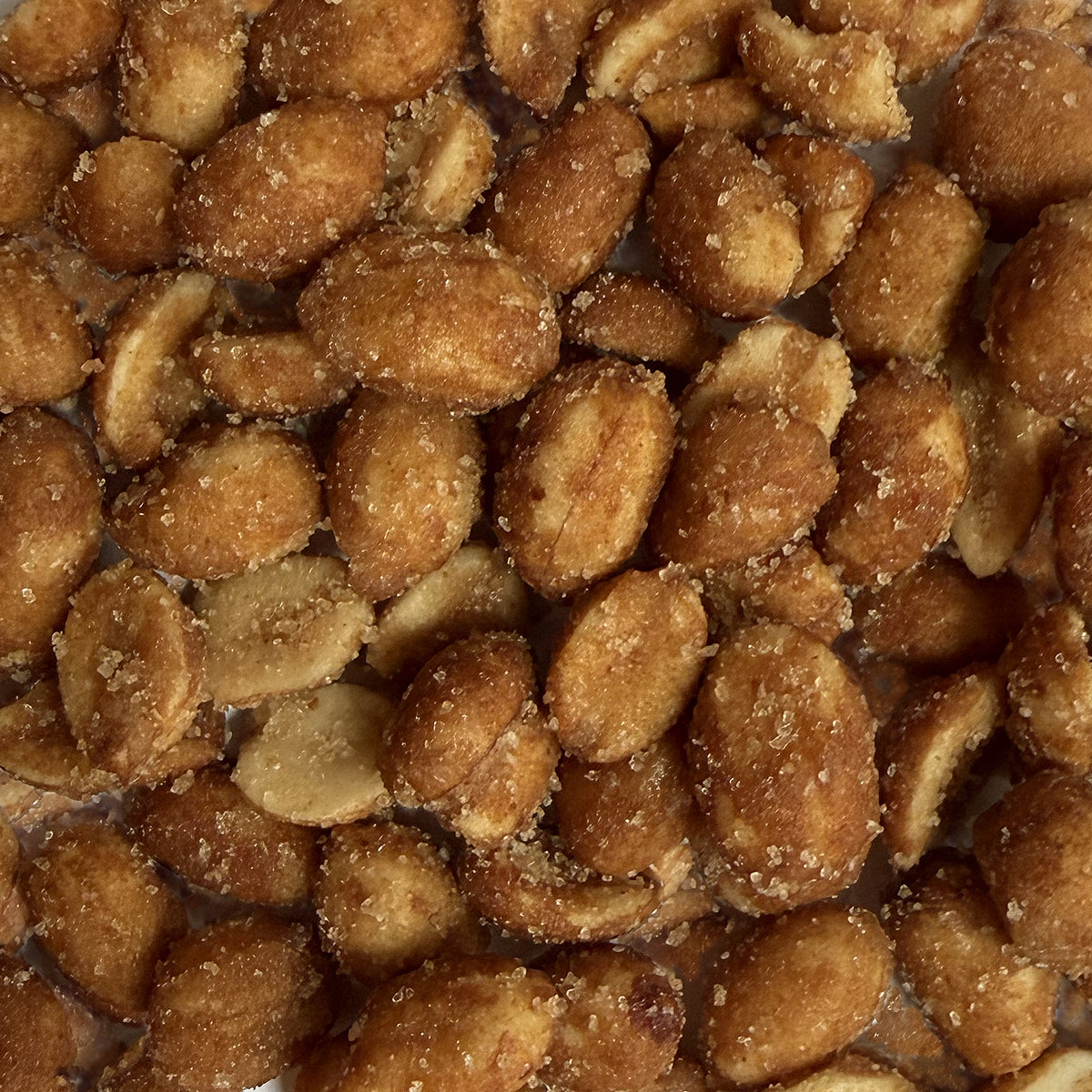 Close-up of Sweet & Smoky seasoned roasted peanuts