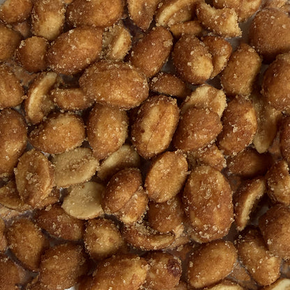 Close-up of Sweet & Smoky seasoned roasted peanuts