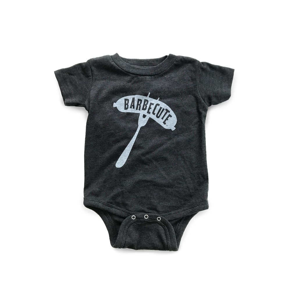 BARBECUTE ONESIE - CHARCOAL - Size 6mo - WHOLESALE